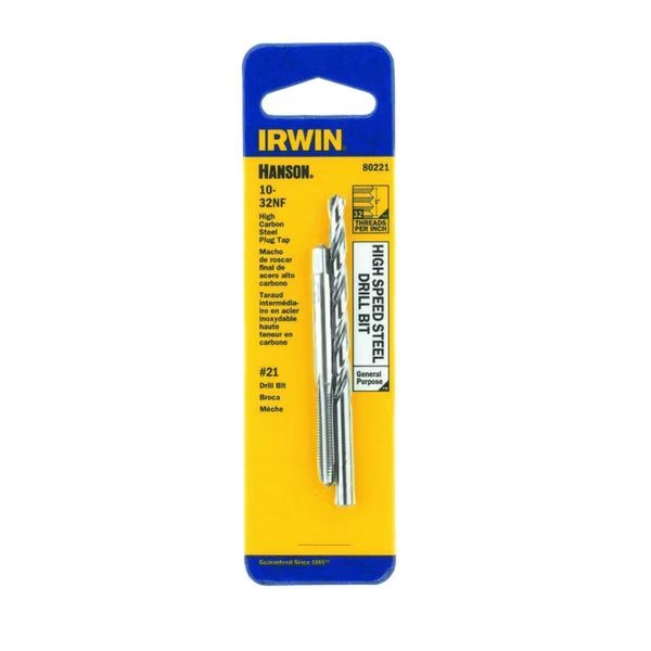 Hanson High Carbon Steel HCS Tap and HSS Drill Bit Set 10 - 32  2 pc, Irwin, Mfr#: 80221